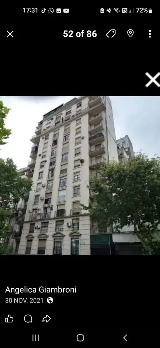 Departamento de 2 ambientes al frente con balcón francés en Balvanera