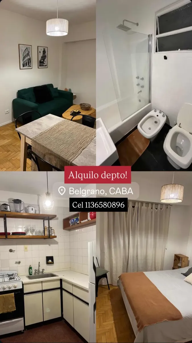 Departamento amoblado de 2 ambientes en Colegiales