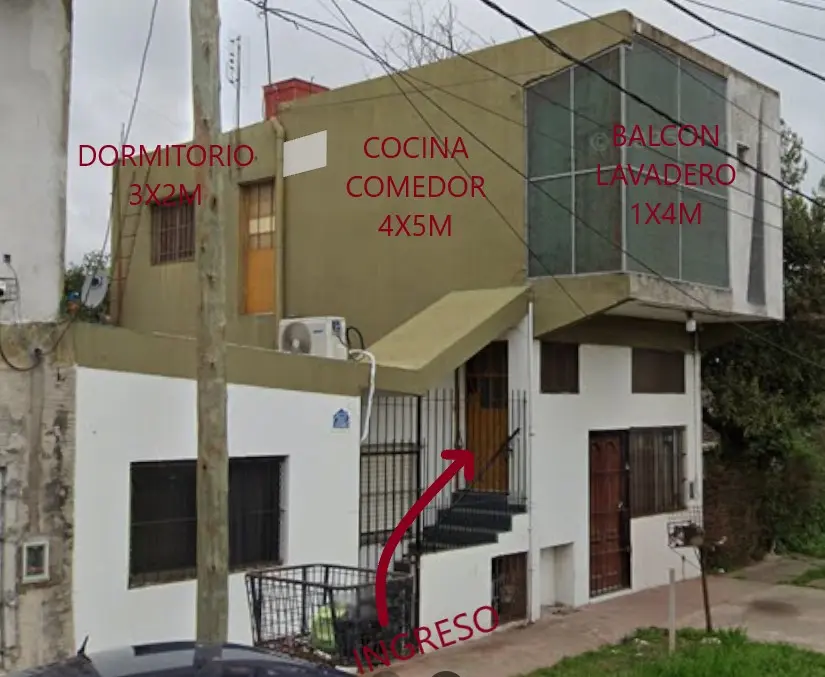 Alquiler Departamento 2 Ambientes En Planta Alta Cocinacomedor 1 Dormitorio 1 Baño 1 Lavadero 1 Balcon Apta 1 O 2 Personas Maximo