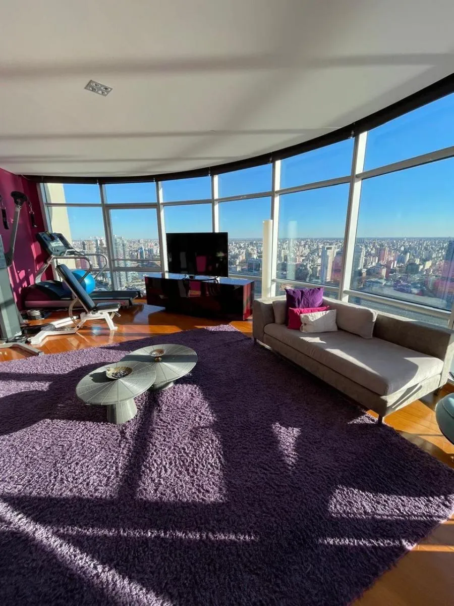 Departamento En Alquiler Mullieris Tres Ambientes Piso Super Alto Amoblado