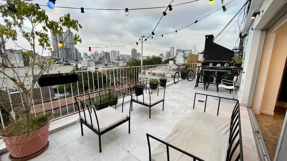 Furnished studio with private terrace and grill in Nuñez
