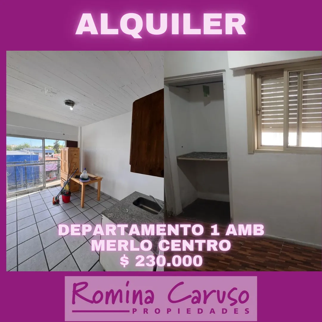 Departamento monoambiente en alquiler en Merlo