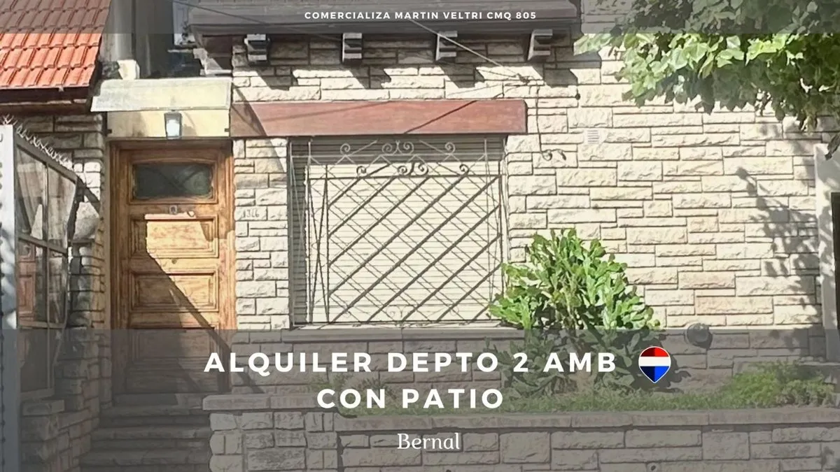 Apartamento de 2 ambientes térreo em Bernal Centro