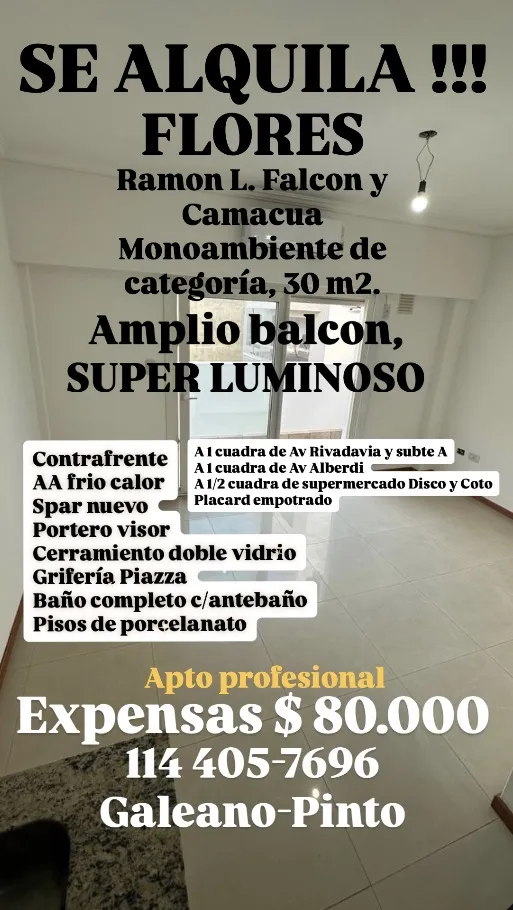 Studio apartment in Flores