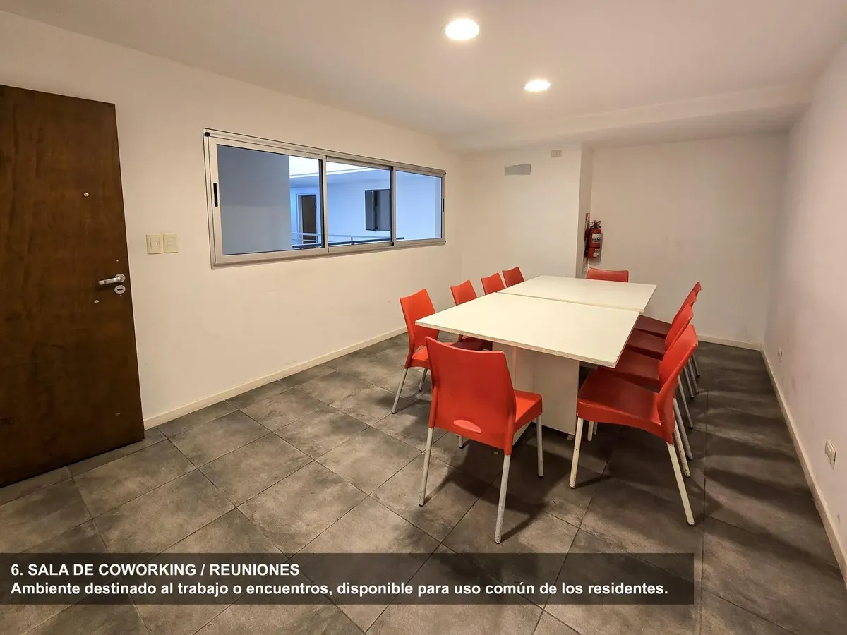 Studio apartment with balcony and grill in Constitución