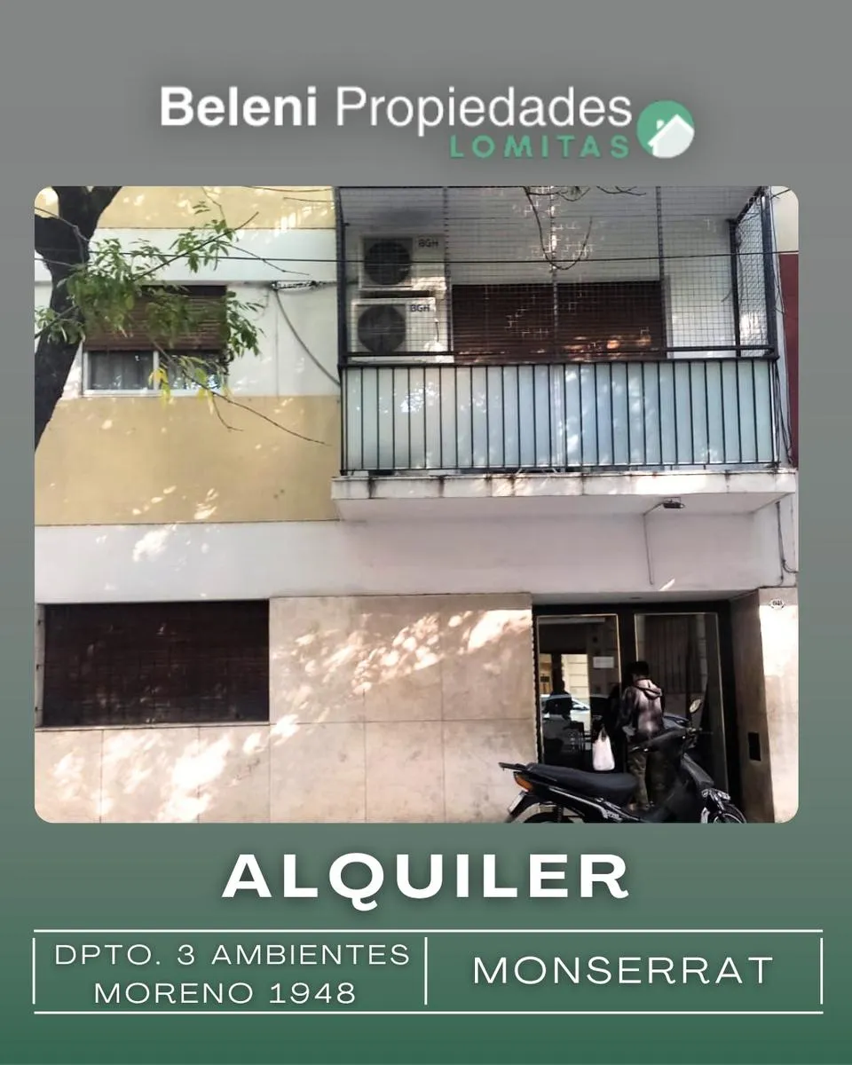 Apartamento de três ambientes para alugar em Monserrat