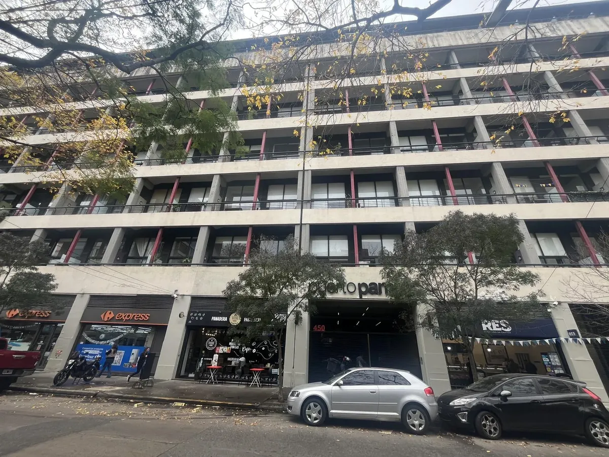 Double-height apartment with balcony
