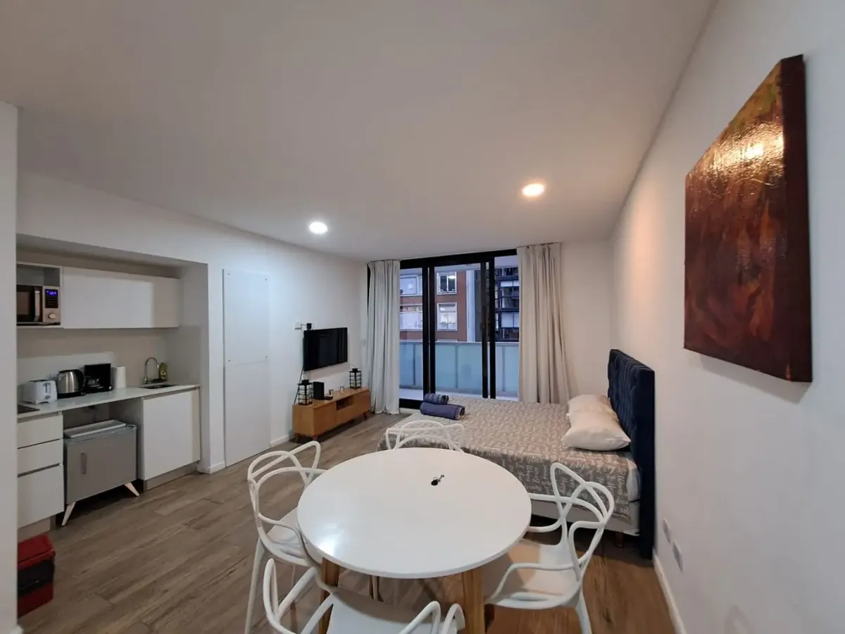 Studio with balcony and amenities