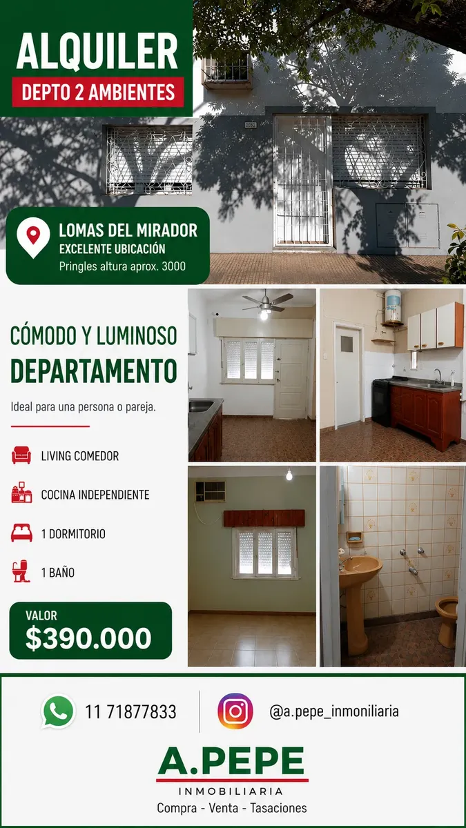 Depto 2 Ambientes Planta Baja Al Frente