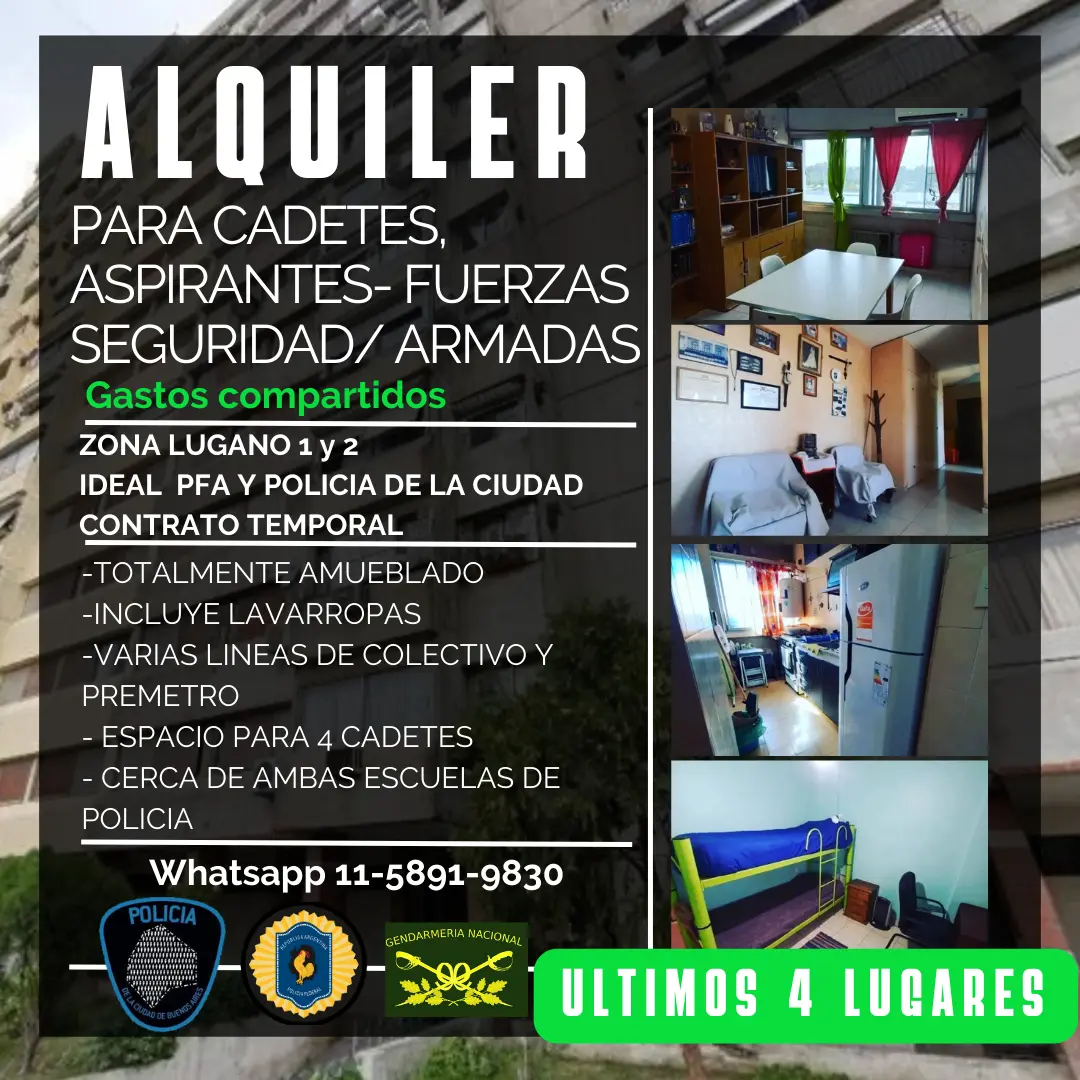 Alquiler Para Cadetes Fuerzas De Seguridad O Armadas