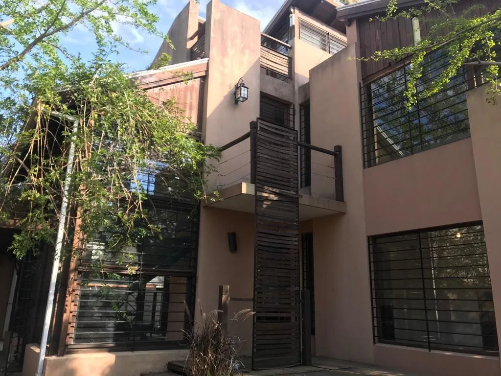 Modern house with deck and grill