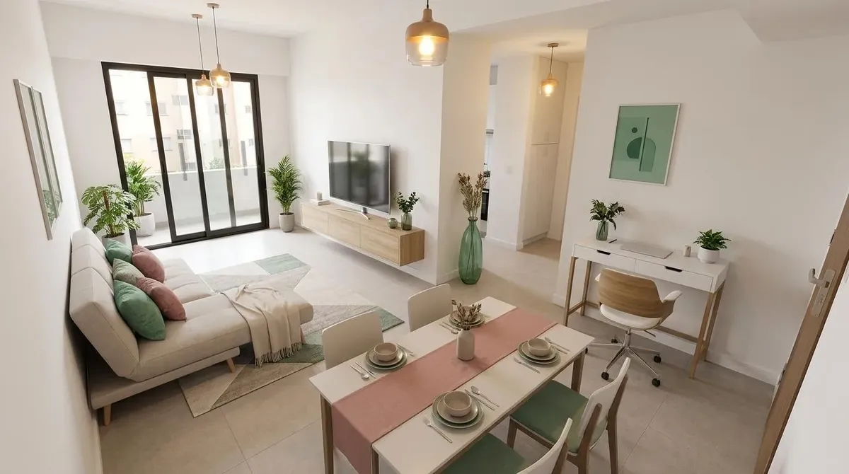 Monoambiente con cocina independiente