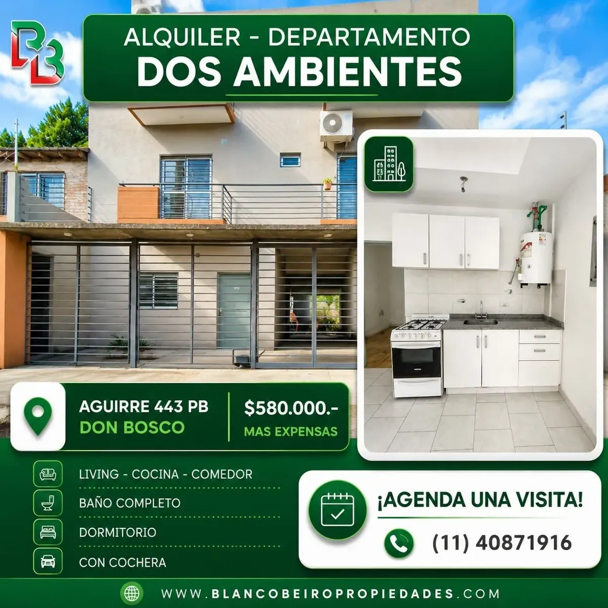 Alquiler Departamento Pb En Don Bosco Con Cochera