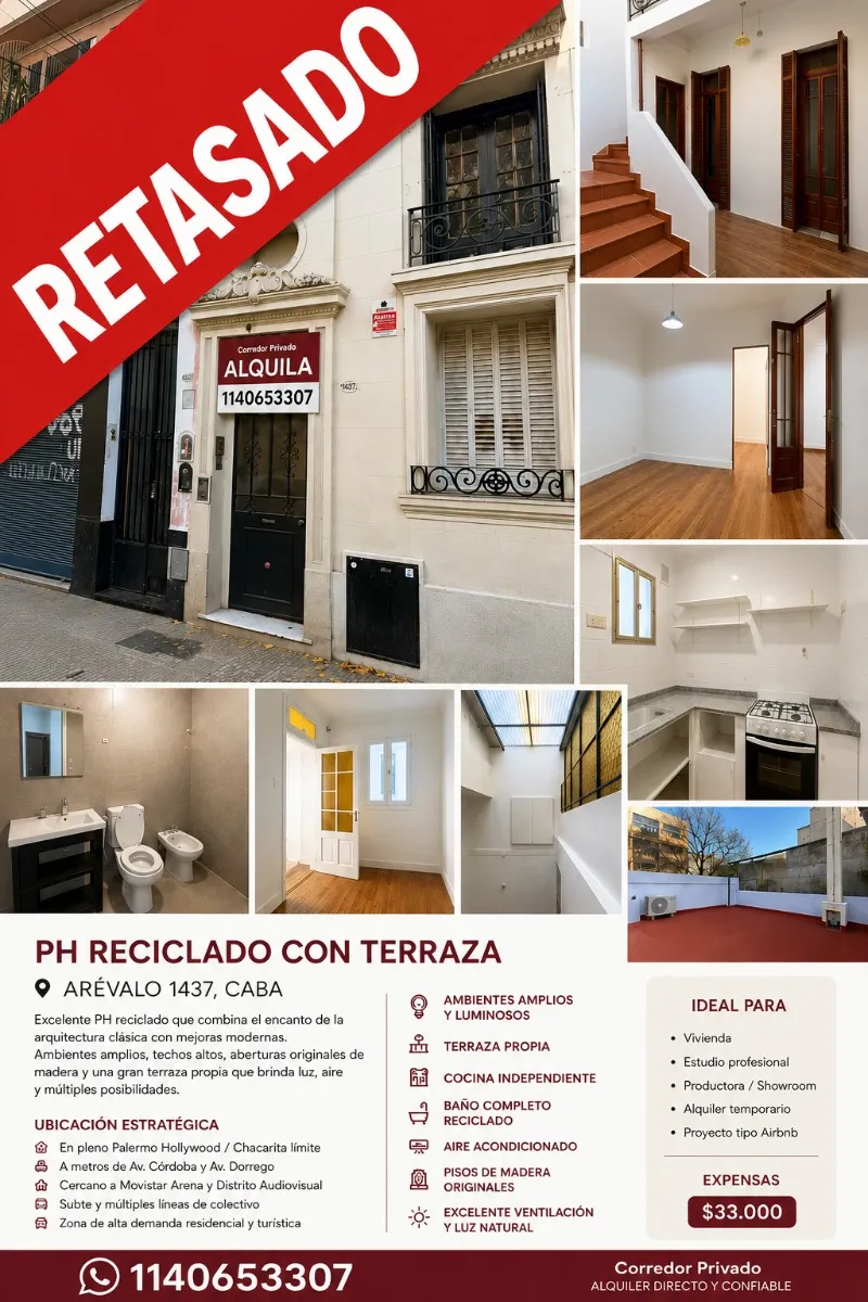 Excelente Ph Reciclado Ubicado En Una De Las Zonas Con Mayor Crecimiento Y Demanda De La Ciudad De Buenos Aires. Situado Sobre La Calle Arévalo, En Pleno Corazón De Palermo Hollywood.