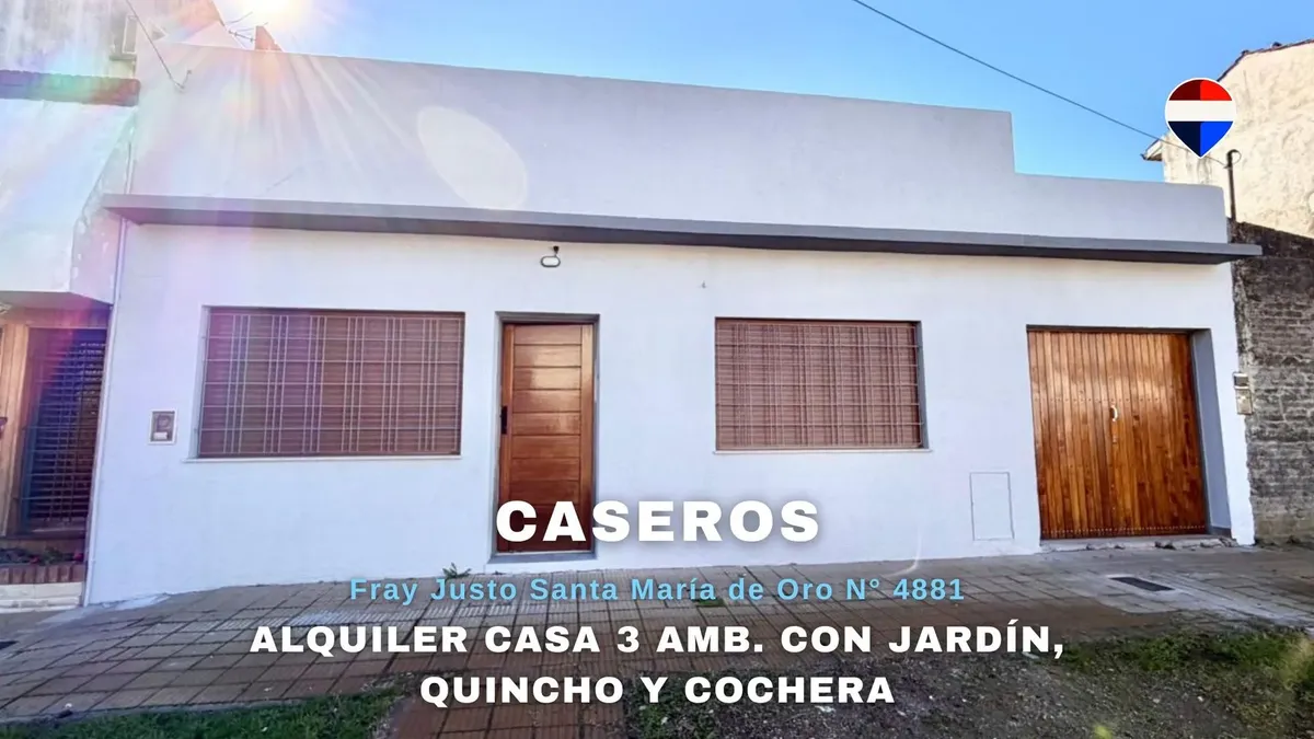 Alquiler Casa 3 Amb Jardín Quincho Cochera Caseros