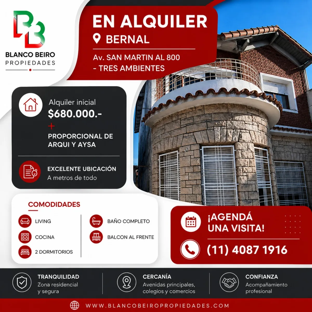 Alquiler Ph Av. San Martín Al 800 - Bernal
