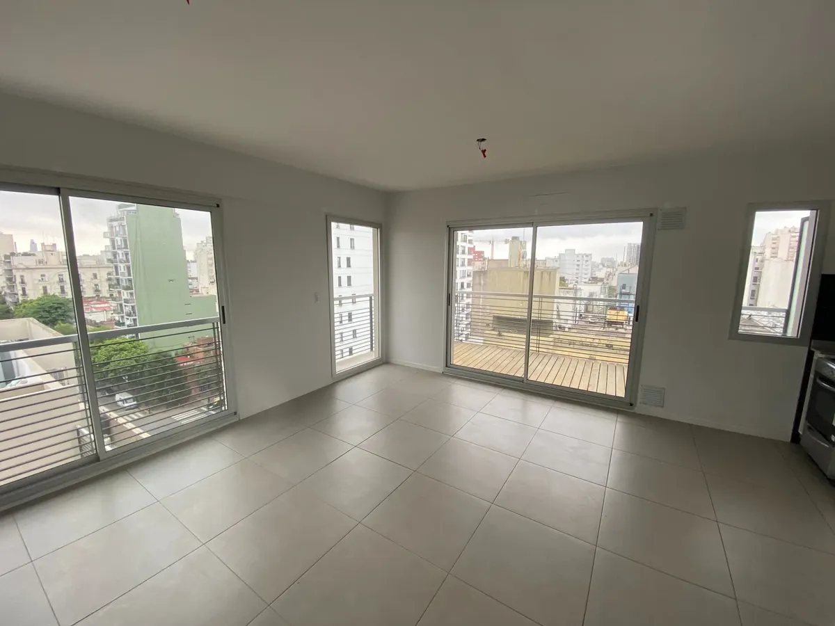 Balcony terrace, modern kitchen