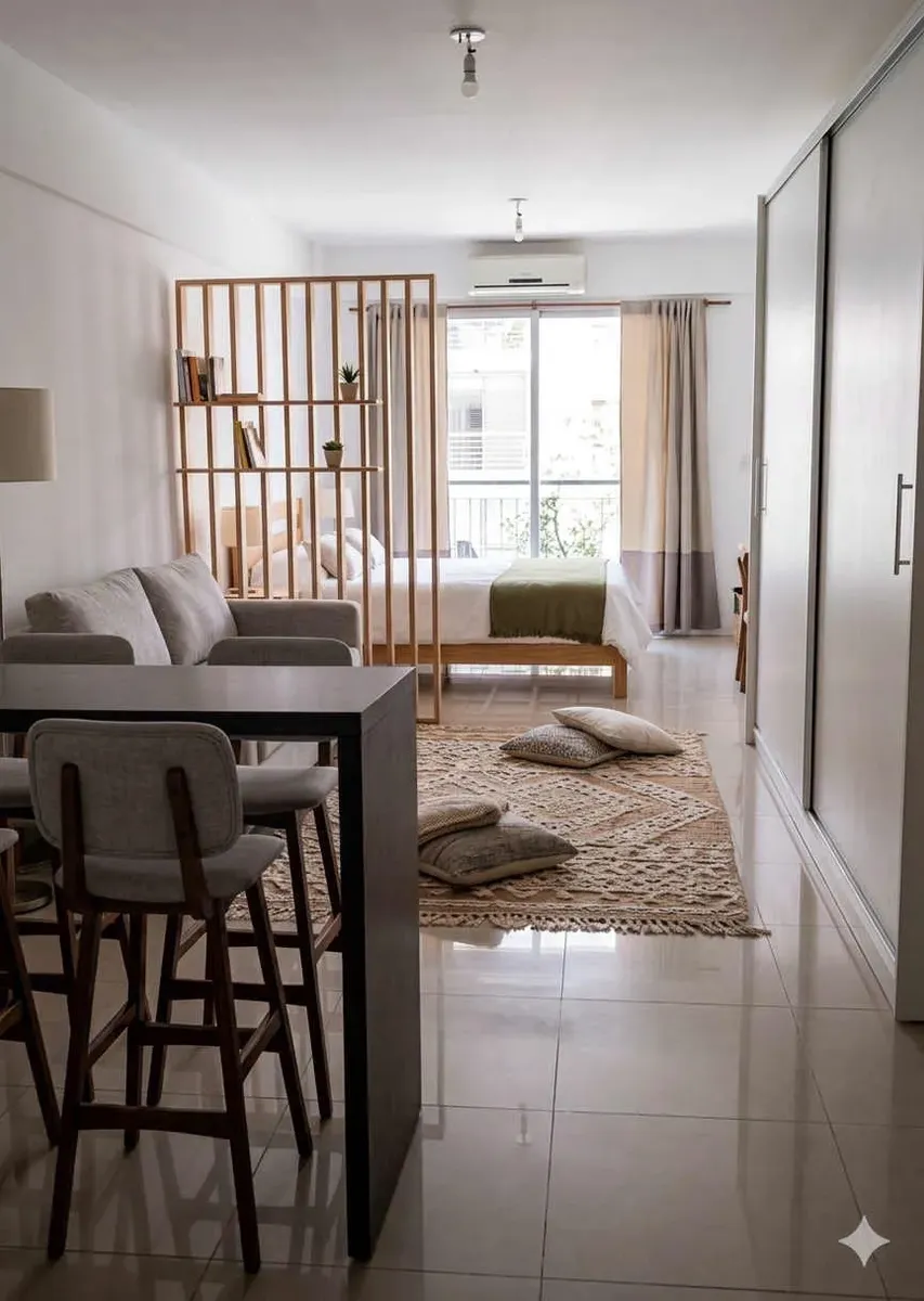 Monoambiente con balcón y pileta