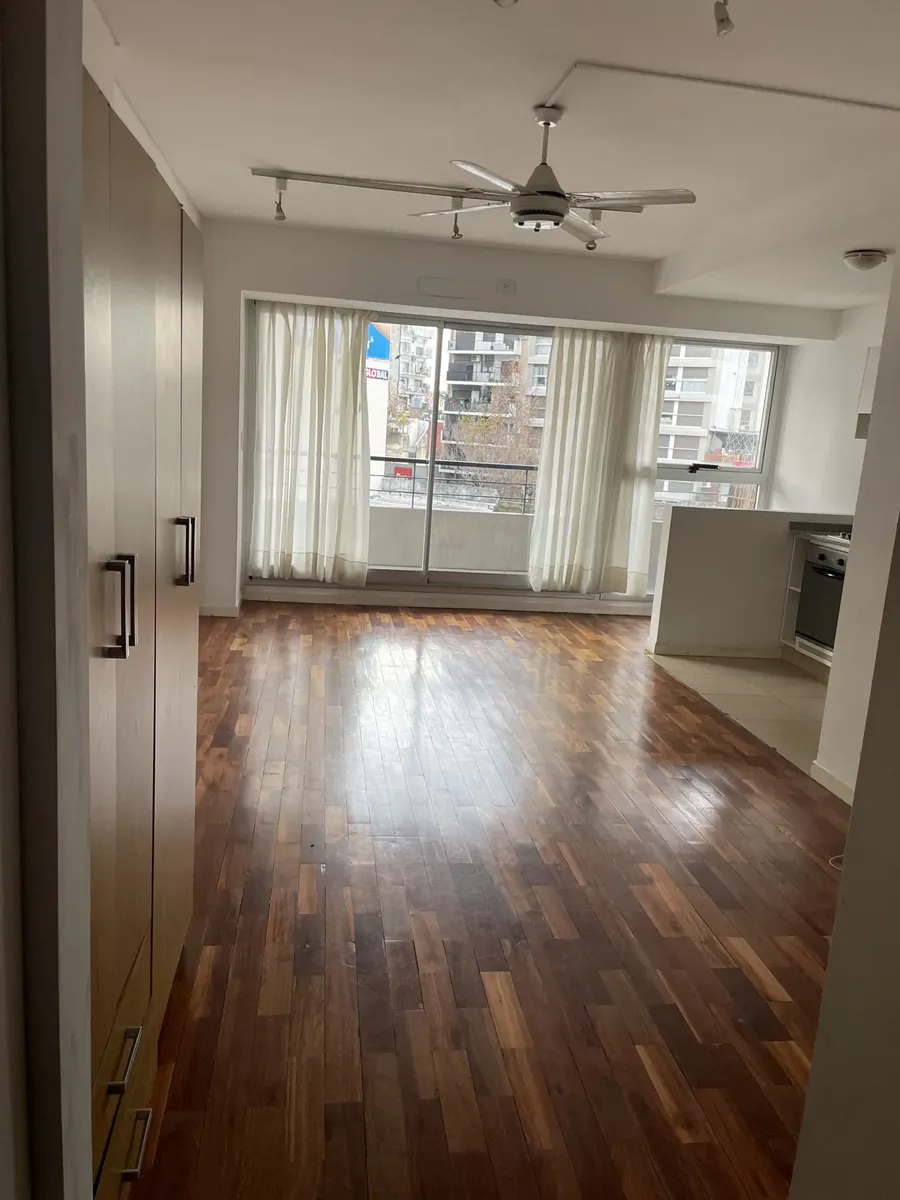 North-facing studio with balcony