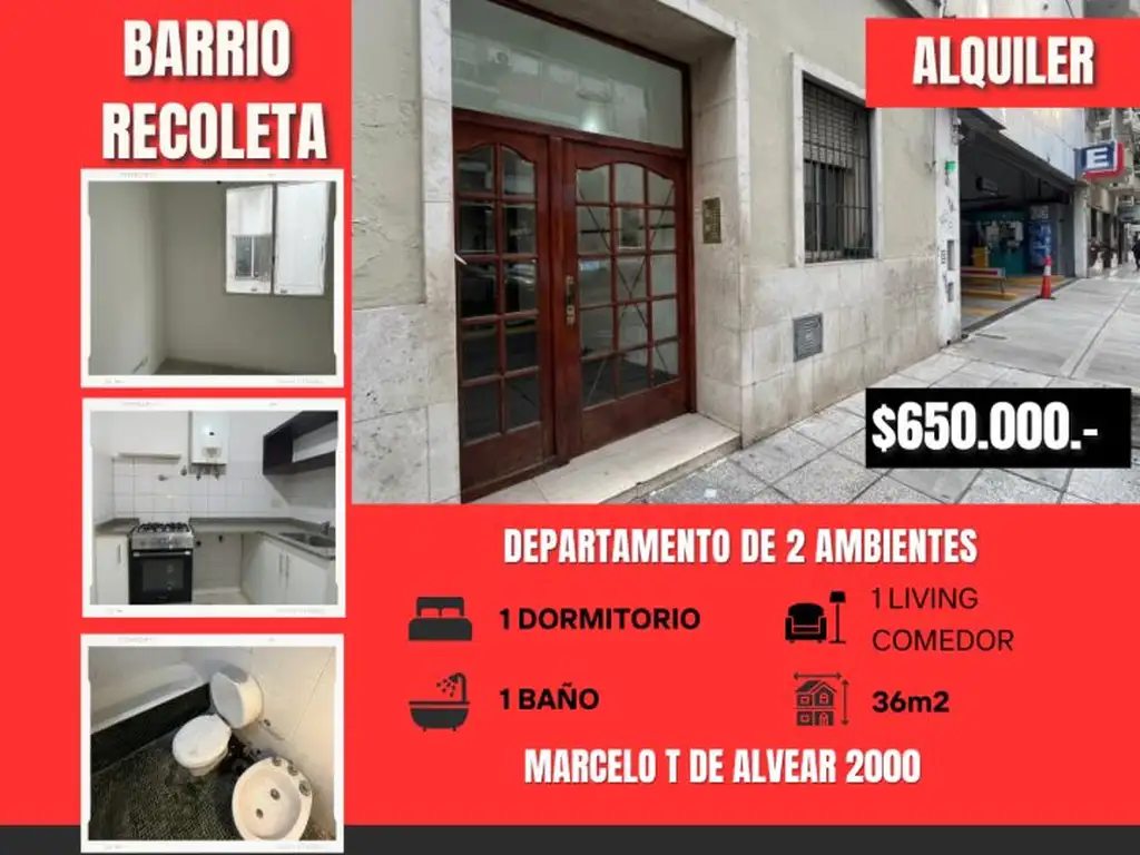 Departamento en Alquiler en Recoleta, Capital Federal