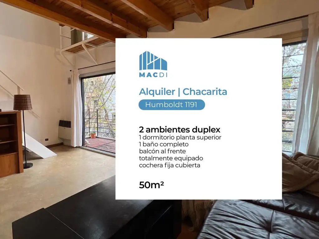 Duplex amoblado con balcón