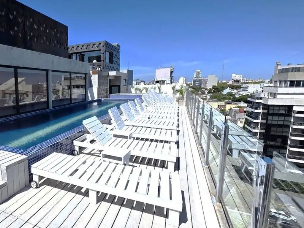 Monoambiente con terraza y cochera