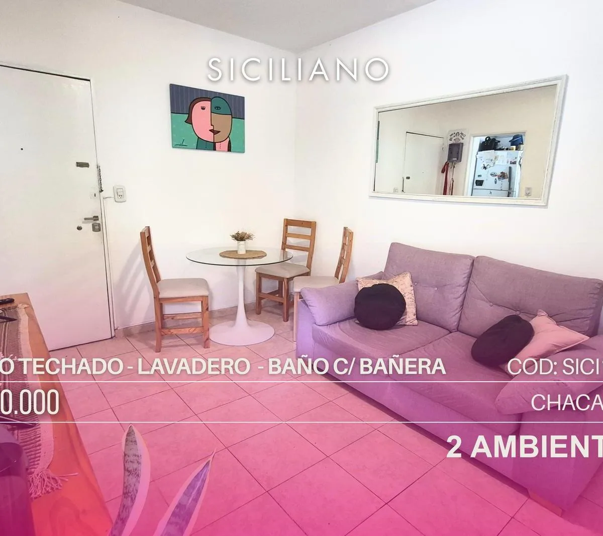 Departamento con patio en Chacarita