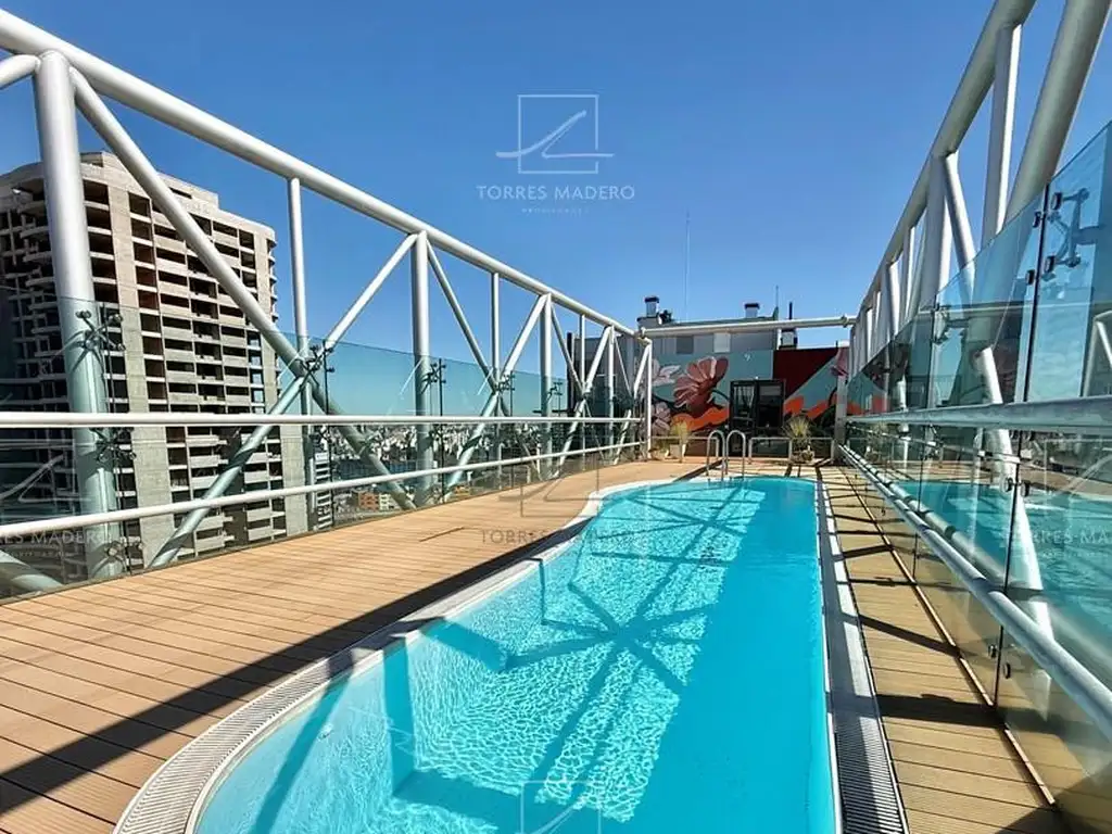 Monoambiente con cochera y piscina