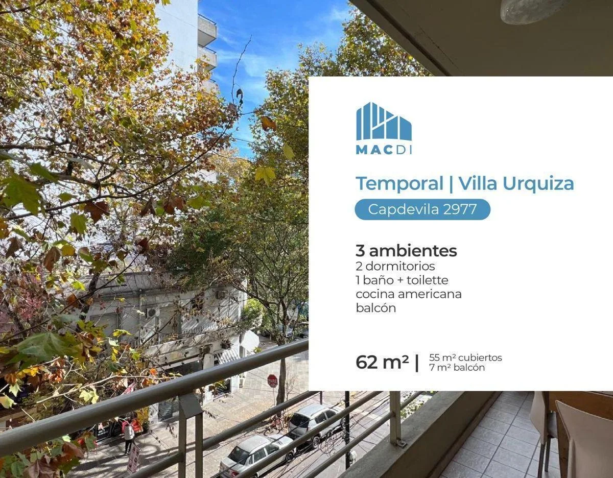 Excelente Dpto. 3 Ambientes en Alquiler con Balcón Al Frente