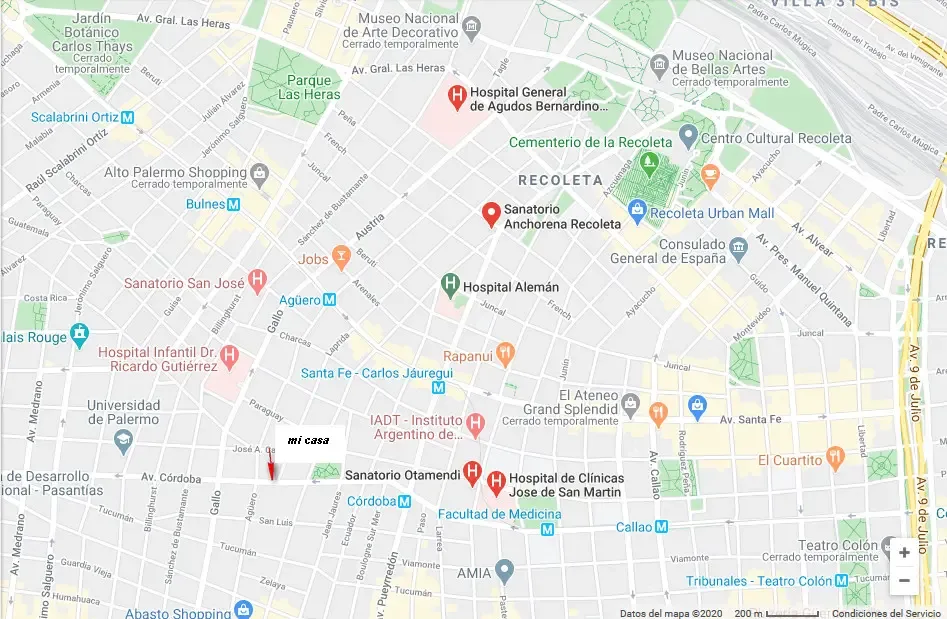 Departamento en Recoleta, frente