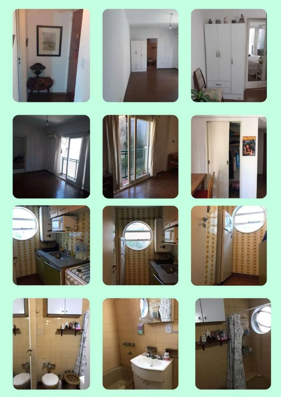 Departamento 1 ambiente con balcón francés