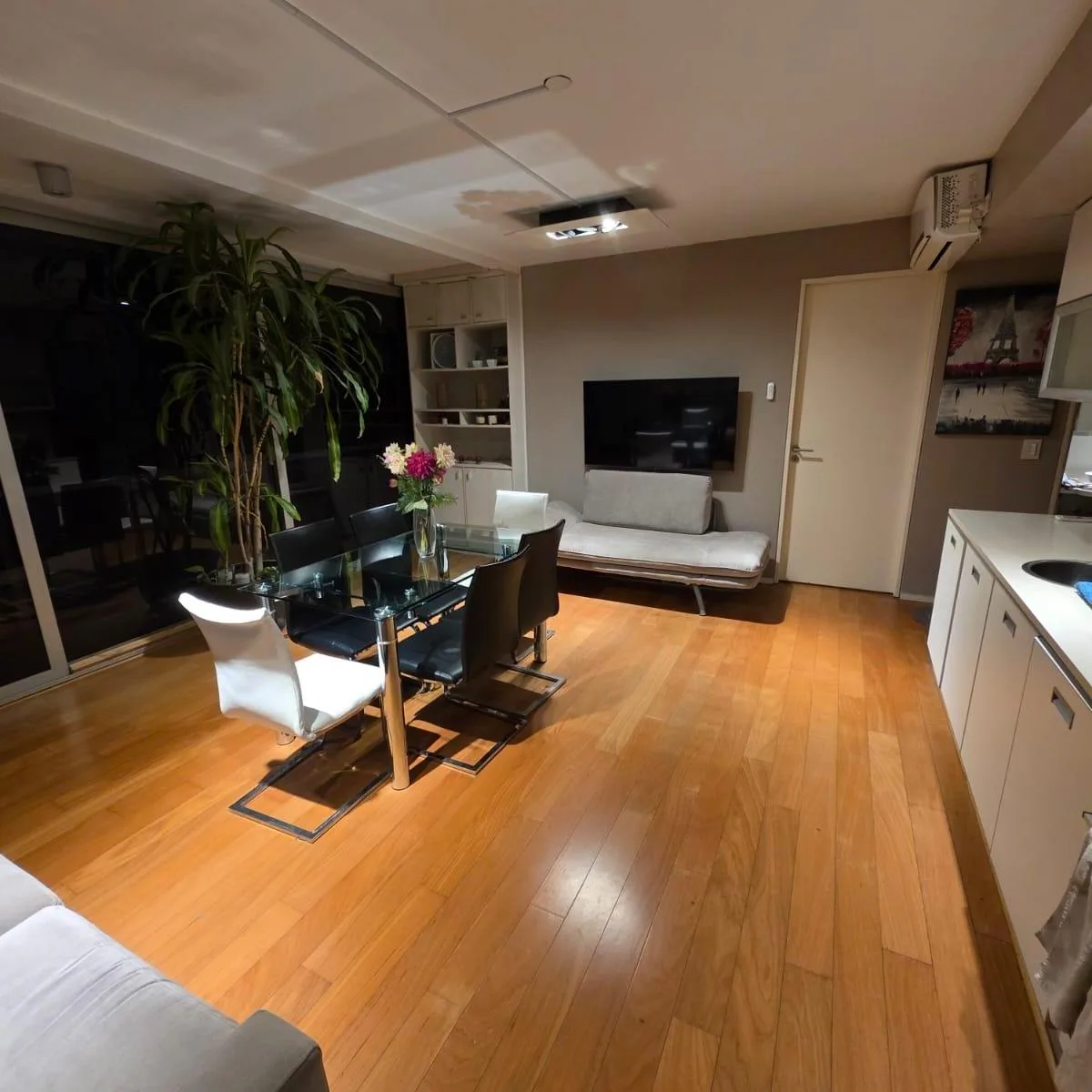 Rear-facing apartment with parking