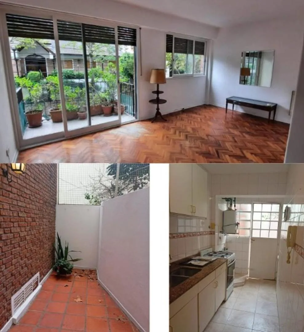 Departamento con balcón y patio