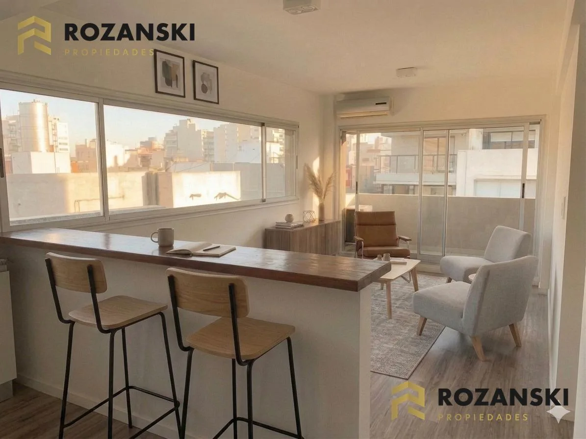 Departamento con balcón y amenities