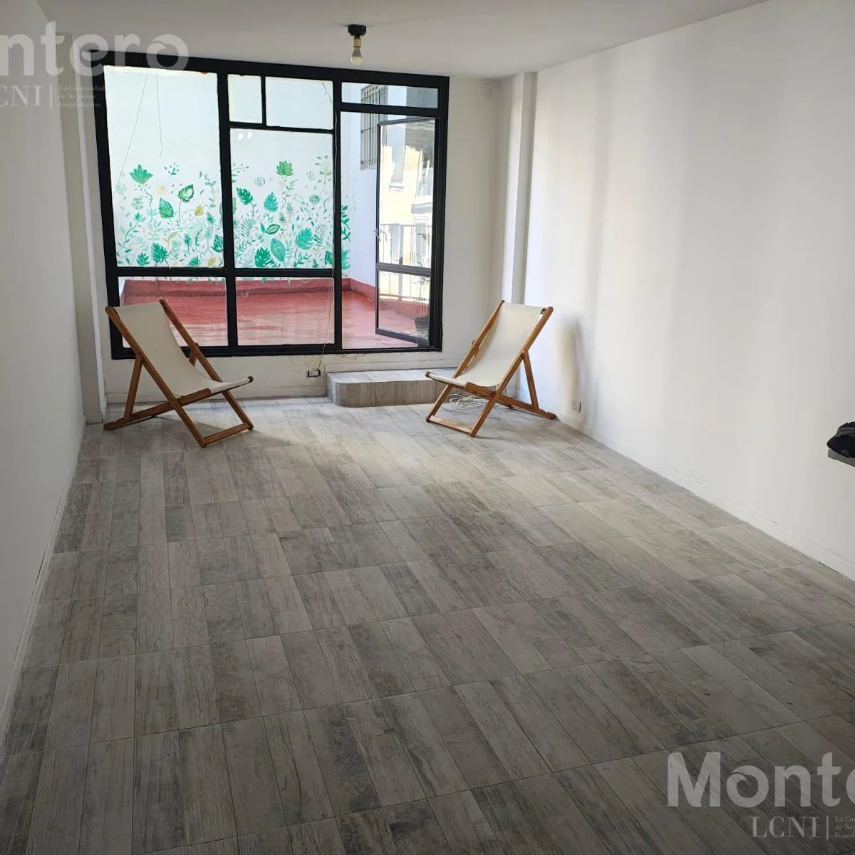 Office with patio and radiant floor heat