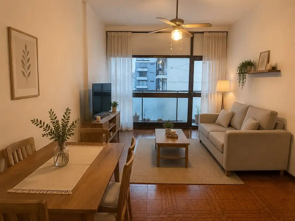 Departamento con balcón al contrafrente